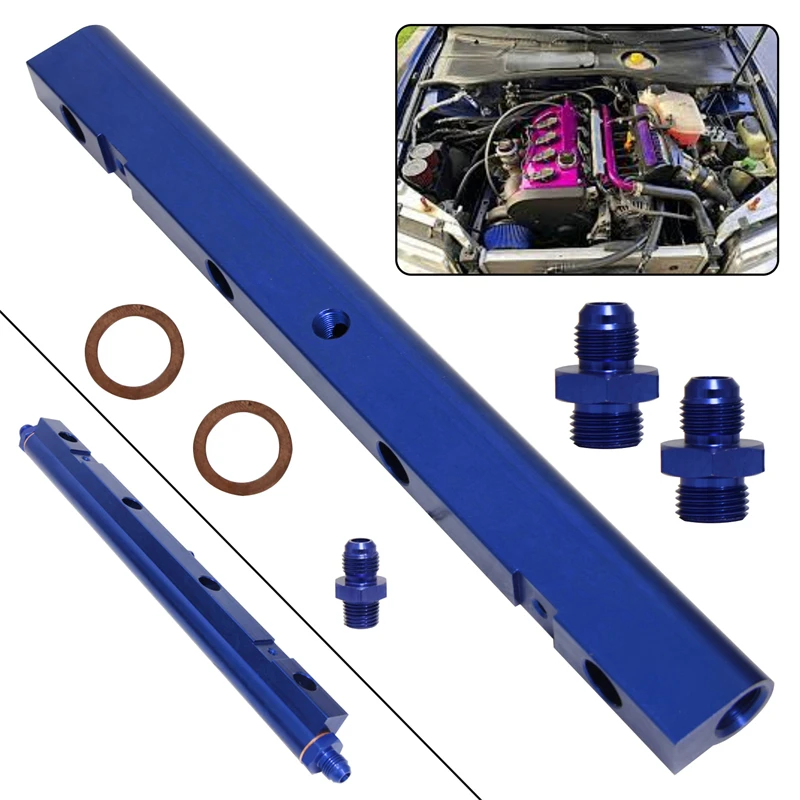 Aluminum High Flow Injector Fuel Rail kit Fits For Audi VW Golf GTI Jetta GLI Passat Turbo 20V VAG A3 S3 1.8L Purple/Blue