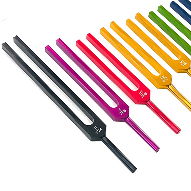 9 Piece Colorful Solfeggio Aluminum Alloy Tuning Forks Therapy Tuning Forks Speech Therapy