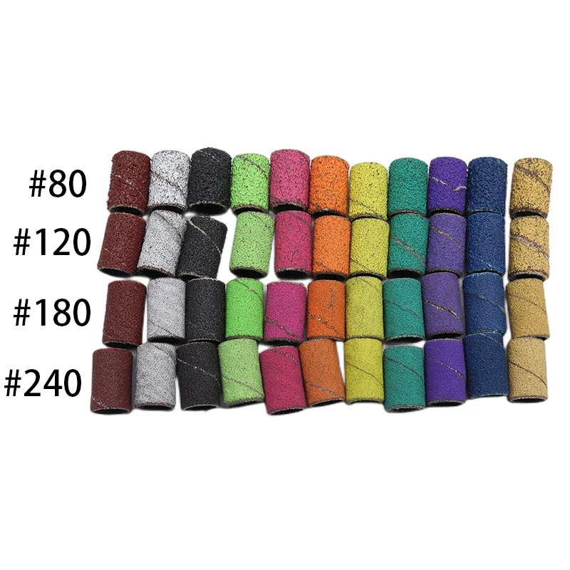 Brown 80 120 180 new 240 Grit 2025 Cutter Zebra Sanding Bands Nail Drill Bits Foot Care Polishing Manicure Gel PolishRemover Replacement