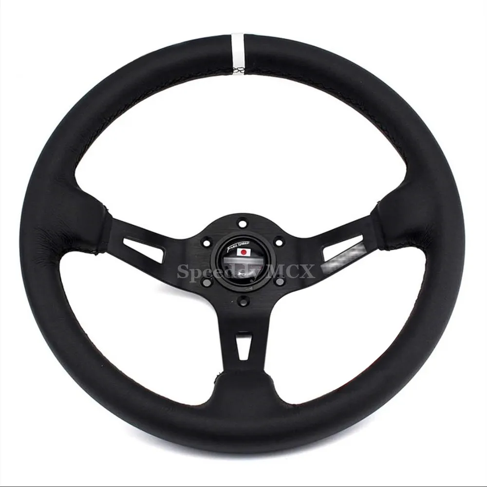 Spceddy MCX Japan Racing Steering wheel Sport 13 Inch 330mm Car Sports Steering Wheel Leather MM20S0312135 smile
