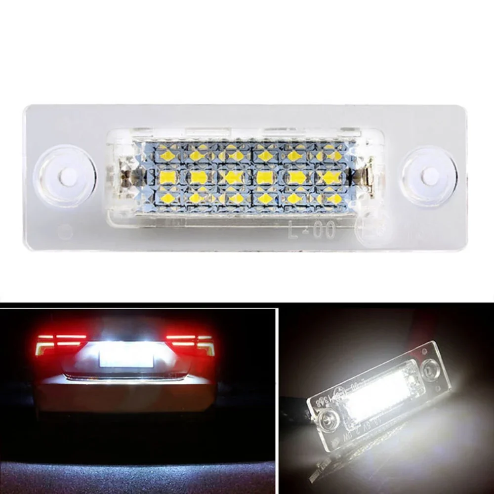 2PCS 12V LED Car License Number Plate Light Lamp No Error for VW Touran Golf Caddy Jetta MK5 T5 Passat Cimousint SKODA Superb