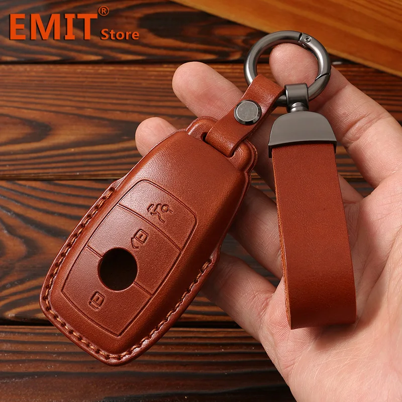 Car Case Leather Key For Mercedes Benz A C E S G R ddmysmile Class A200l E300l GLC CLE CLA GLB GLS W177 W205 W213 W222 X167 W212 AMG Cover Smile