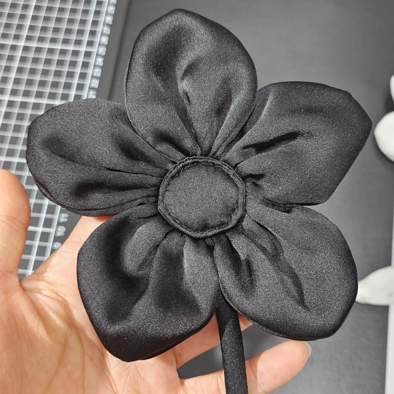 Fabric Brooch Cloth Exaggerated Pins Handmade Lady Big Flower Brooches ddmysmile Corsage Clothes Jewelry Gift For Women Smile
