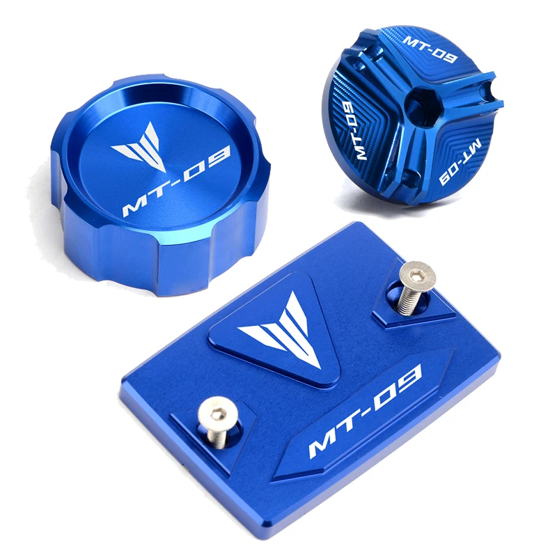 For Yamaha MT09 mt 09 07 2014-2020 MT07 2021-2023 Accessories Motorcycle Front and Rear Brake Tank Cap + Engine Oil Filler Cap