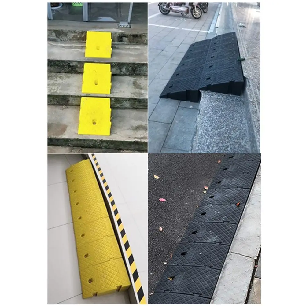 Portable Lightweight Curb Ramps Heavy Duty Plastic Threshold Ramp Mat Pad Car Trailer Truck Bike Motorcycle Wheelchair Curb Ramp