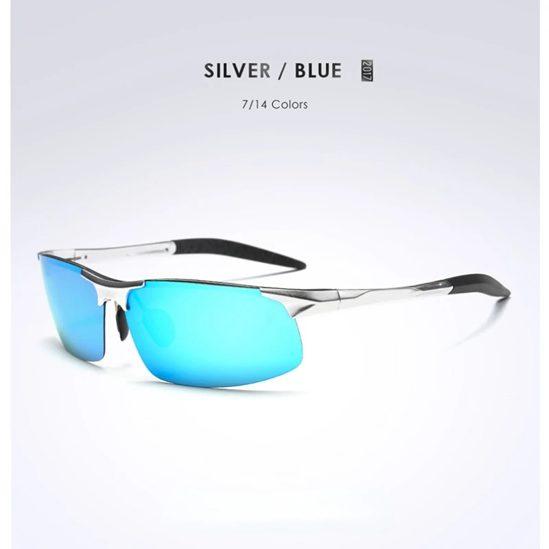 Driving Polarized Sunglasses AORON Men Aluminum Magnesium Frame Sport Sun Glasses Driver Retro Goggles Sunglass UV400 Anti-Glare smile
