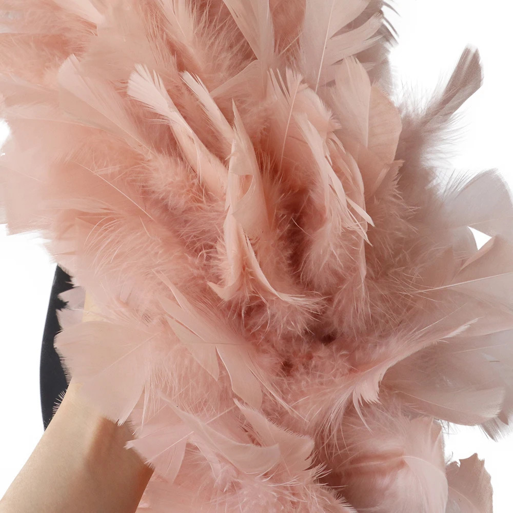 Beautiful Rose Fluffy Boa Natural Turkiye Feather Boa 2m Carnival Stage Clothing Sewing Accessories 200g Custom 241108
