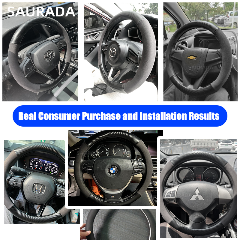 D Shape Leather Microfiber 38Cm Car Steering Wheel Cover For Suzuki Swift 2017 2018 2019 2020 ddmysmile 2021 2022 Sport Auto Accessories Smile