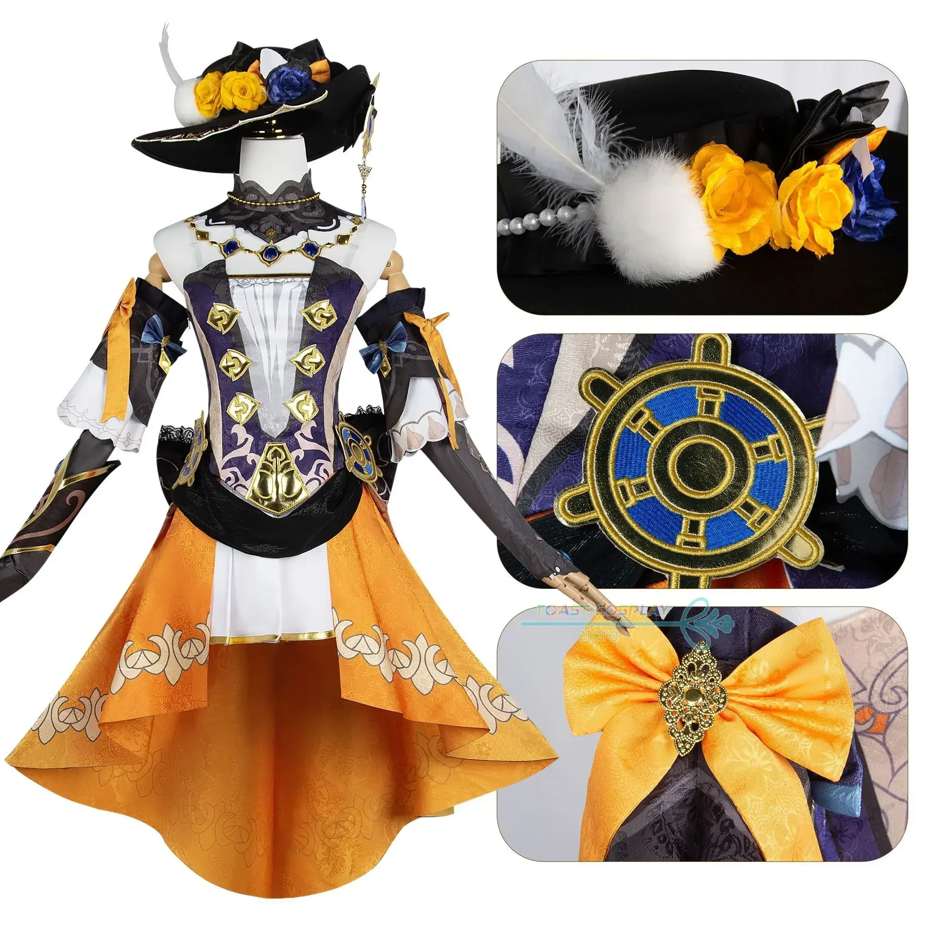 Navia Cosplay Game Genshinimpact Navia Cosplay Costume Anime Uniform Halloween Party Role Play Costume Full Set Cos