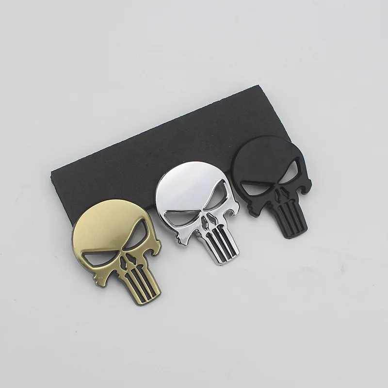 8 Colors Car Styling 3D Zinc Alloy Metal Skull Stickers Cool new Motorcycle 2025 Truck Badge Emblem Tail Decal Motorbike Accessories