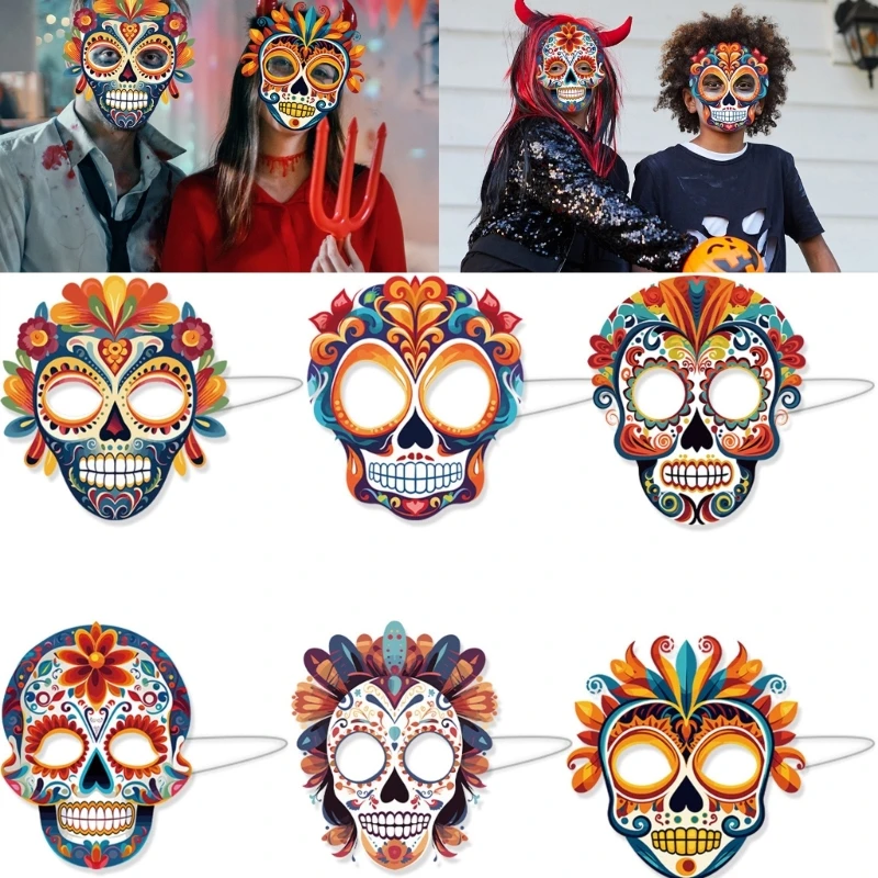 Skull Face new Covering Masks Bone Masquerade Masks Day of The Dead Masks Halloween 2025 Costumes Masks for Mexicans Masquerade