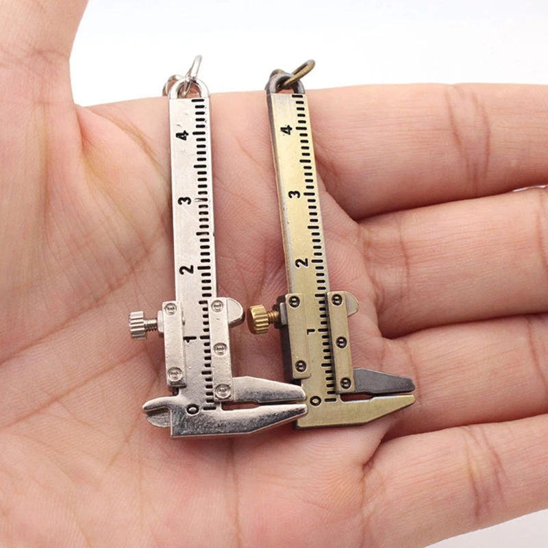 Chain ddmysmile Mini For Key Tool Movable Vernier Caliper Ruler Sliding For Key Holder Rin Smile