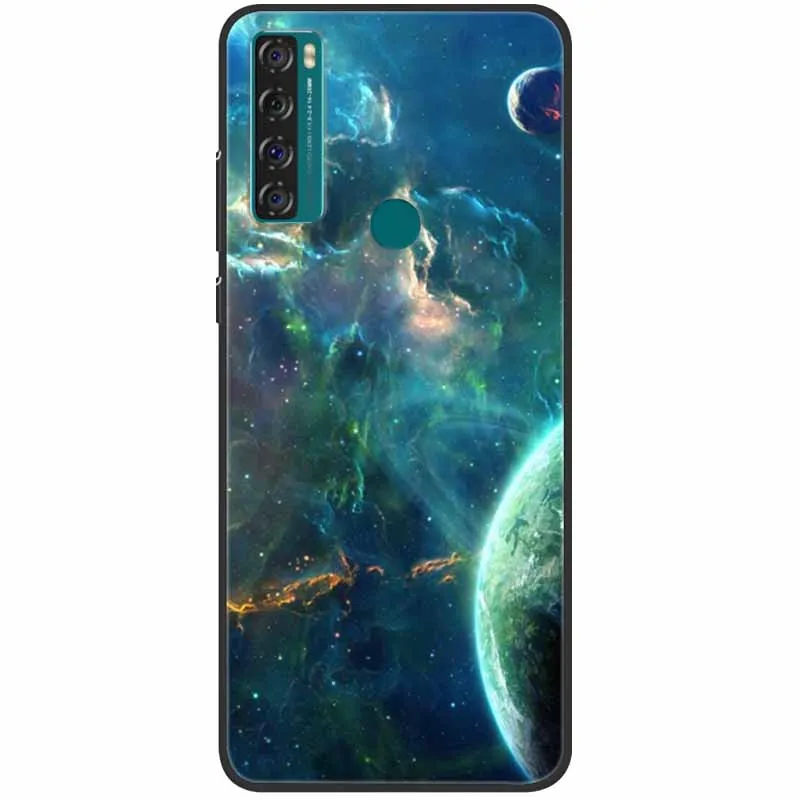 SE ddmysmile 20 For TCL / 20R 5G Case Silicone Soft Painted Phone Funda For TCL 20 R 5G Back Cover 20Se Coque Black Bumper For Tcl20se Smile /