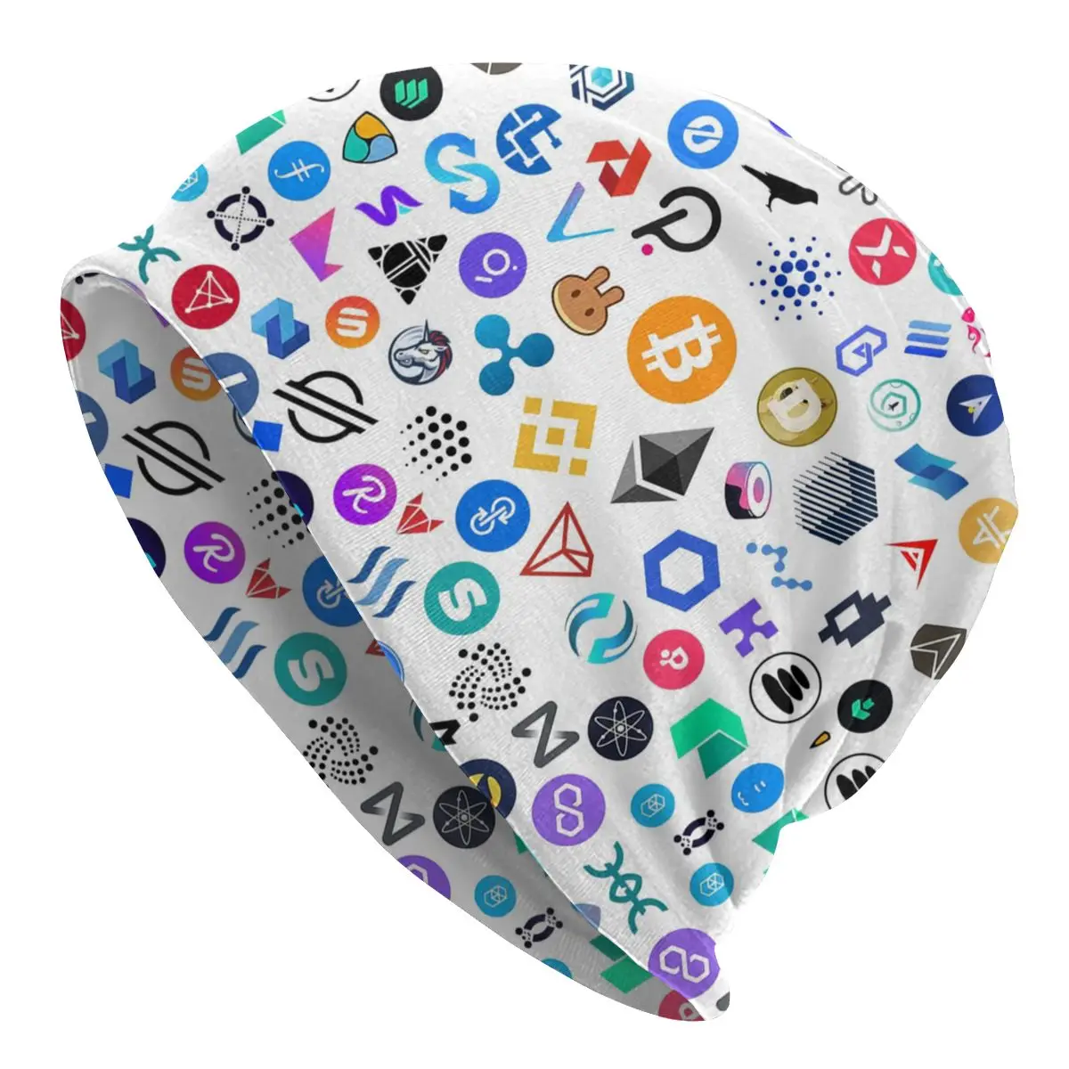 Cryptocurrency Altcoin Blockchain Symbol Beanie Cap Unisex Winter Bonnet Homme Knitting Hats Crypto Ethereum Bitcoin Beanies Cap