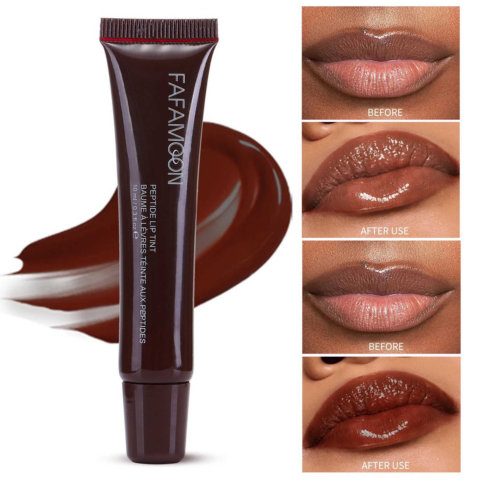 Moisturizing Mirror Water Light Lip Gloss Nude Brown Lip Oil Makeup Plumping Liquid Lipstick Transparent Cosmetics Make Up New XJ250618