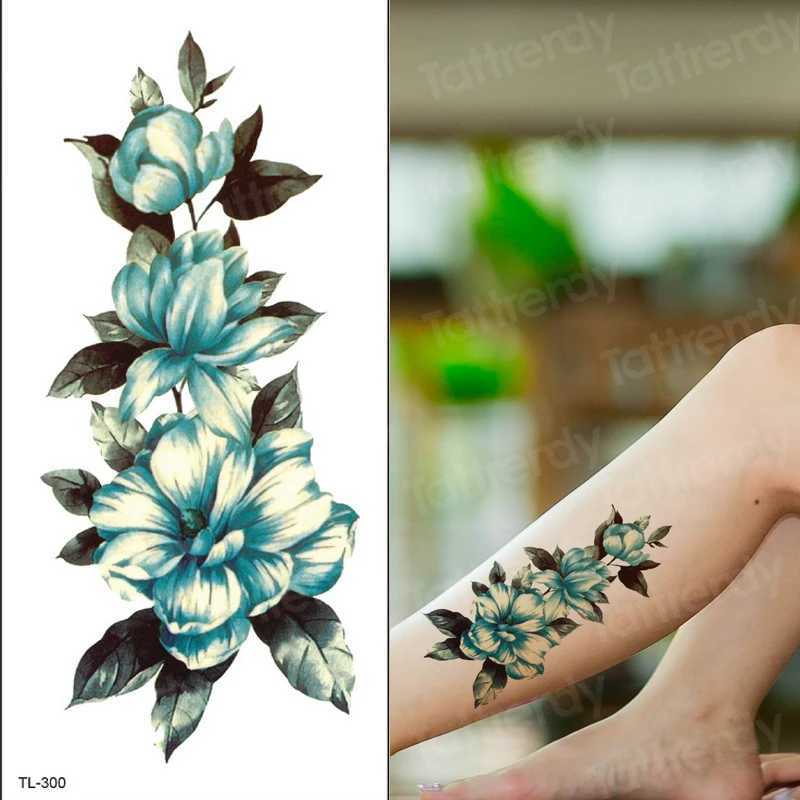 Red Rose Tattoo Flower New Fashion Waterproof Temporary Tattoo Sticker Tattoo Girl Tattoo Woman False Fingernail Flower W241109