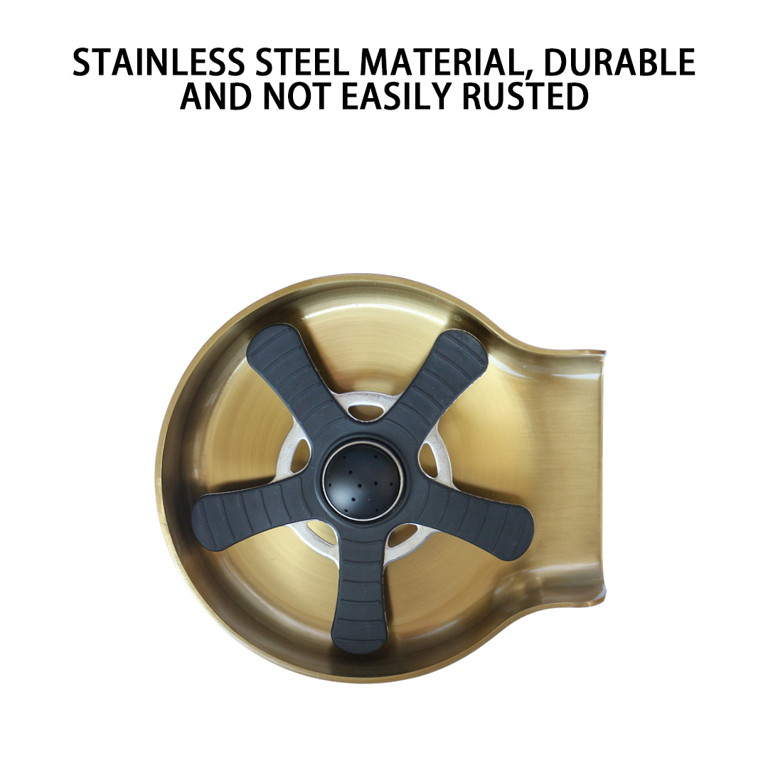New glass washer home cup cleaning cup washing machine bar cup cleaner stainless steel cup washers gold five leaves