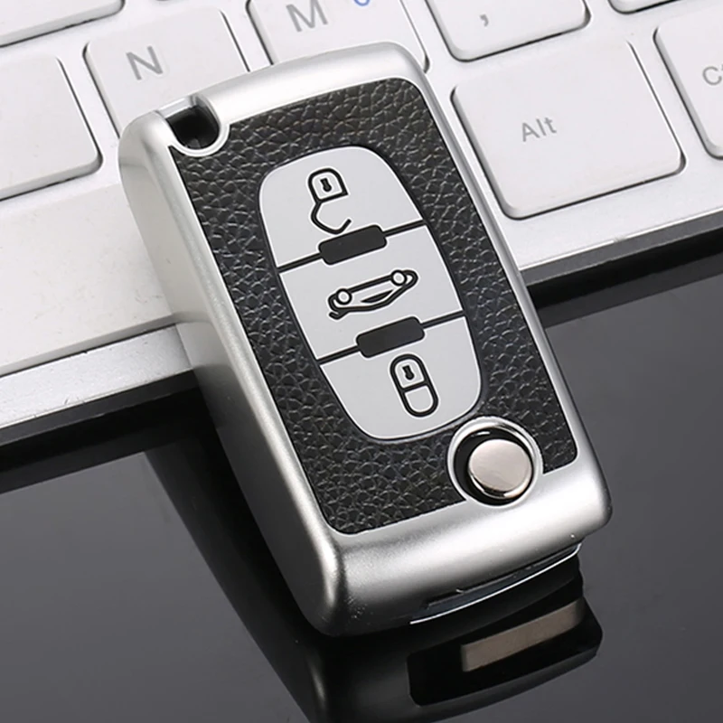 Buttons Key 2/3 Car Case Cover Shell Fob Keychain For Citroen Xsara C5 C6 C8 For Peugeot 107 207 307 308 407 607 3008 5008 smile