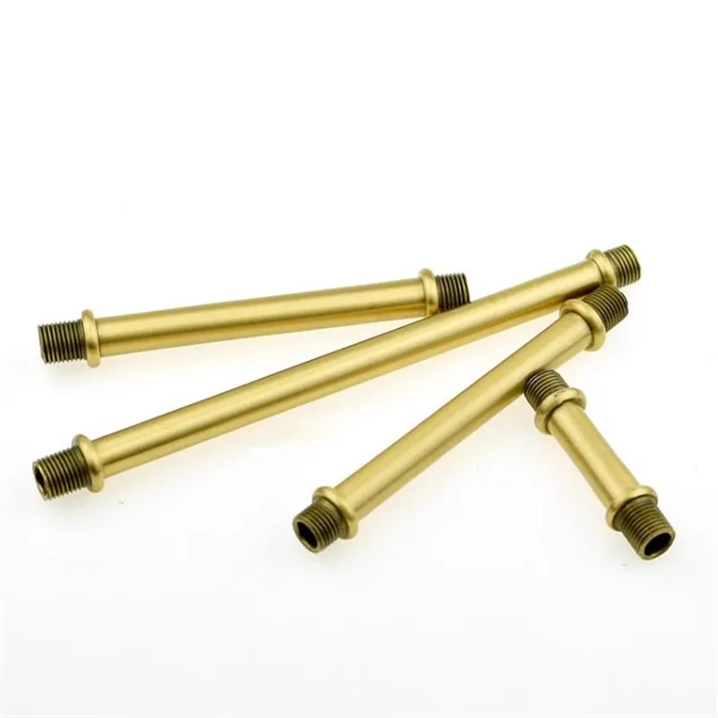 2 pieces Full brass dental tube Brass M10 Straight Both sides Screw tubes table lamp pendant connecting tube Lighting decoration