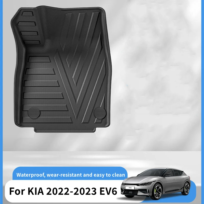 Car Trunk Mat TPE Car Floor Mats for KIA 2022-2023 EV6 All Weather Rear Trunk Protector Pad Cargo Liner Seat Back Anti Dirty Pad