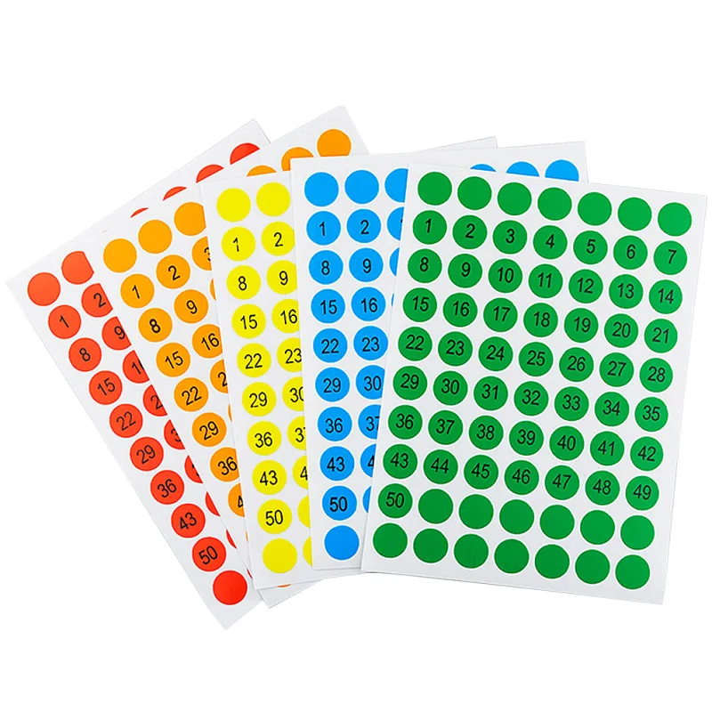 1-50 12PCS/lot Numbered Sticker Sequential Small 1cm Round Circle Number Label Consecutive For Party Gift smile