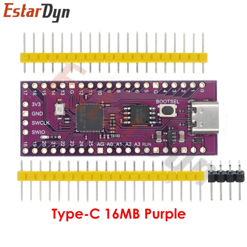 Raspberry Pi Pico Board Micro TYPE-C RP2040 Dual-Core 264KB ARM Low-Power Microcomputers High-Performance Cortex-M0+ Processor