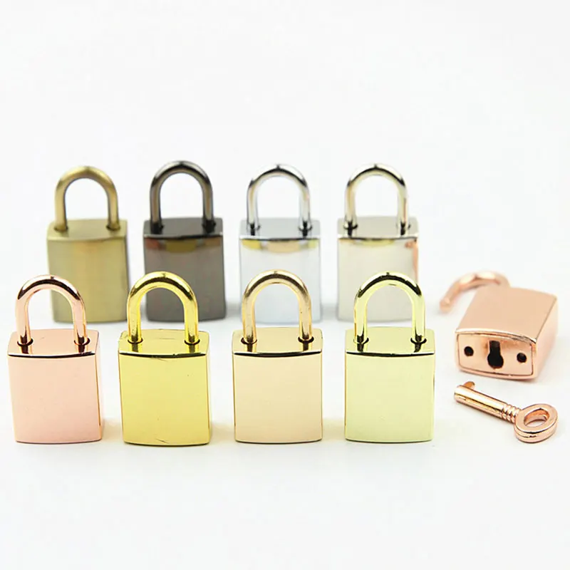 Creative Small Square Lock With Keys Real Lock For Luggage Handbag Jewelry Box Case Glossy Padlock Home Hardware