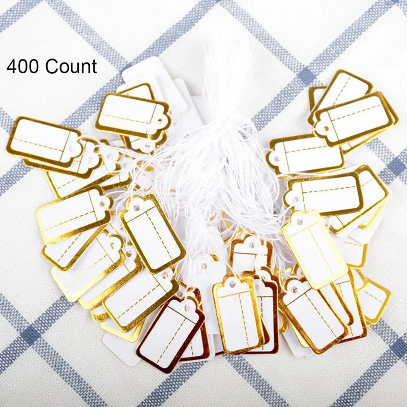 Pcs Paper Jewelry 400 Price Tags With Hanging String Marking Tags Clothing Display Labels Blank Labeling Tags 25Mmx13mm smile