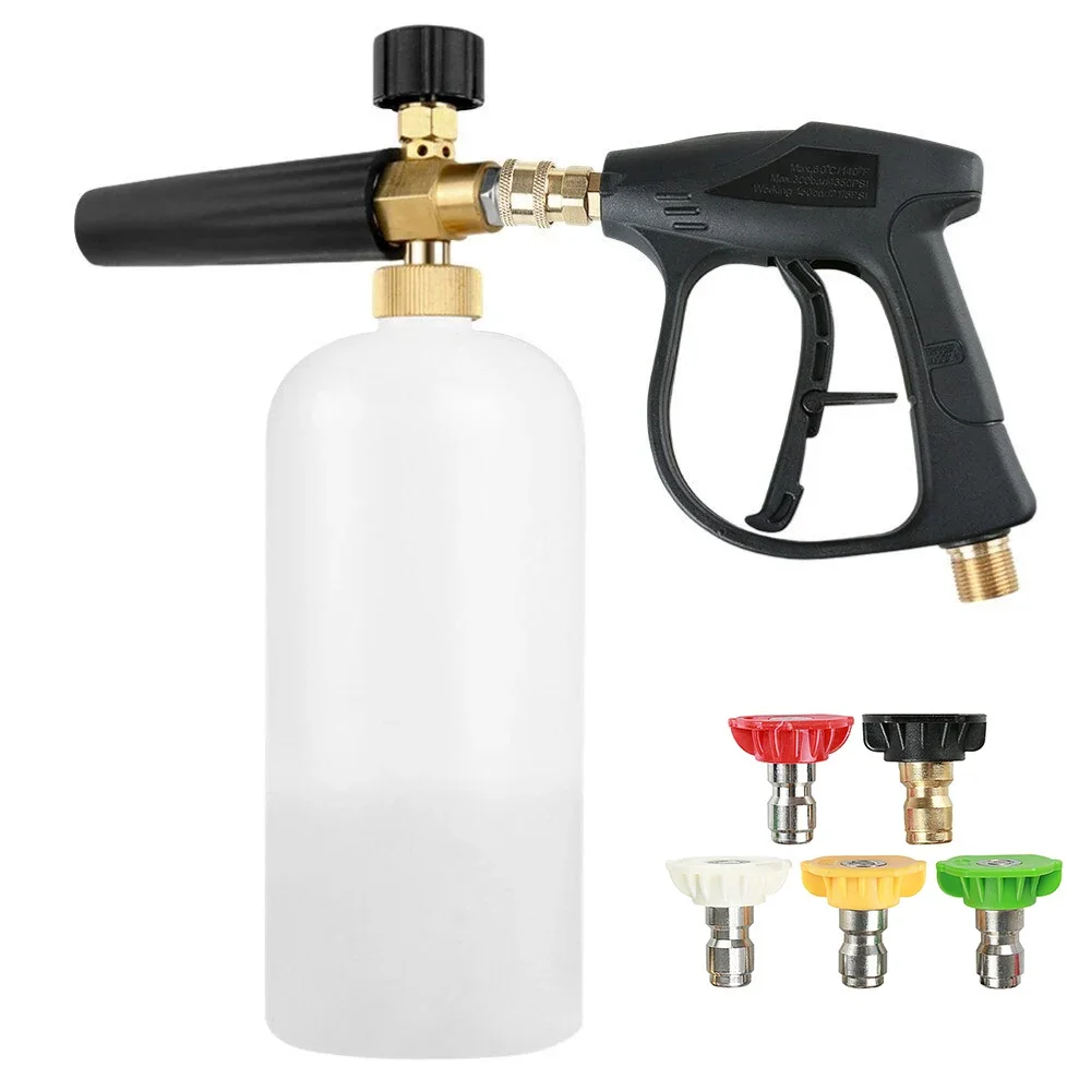 Car Auto Wash Foam Gun 1/4 Quick Connector Adjustable High Pressure Car Washer Snow Foam Lance Generator Car Cleaning Water Gun