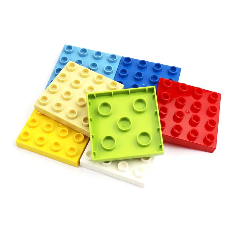 4 Plate 4 x Building Blocks Big Size Two-sided Baseplate Compatible with Lego Duplo Bricks MOC Children Birthday Toys smile