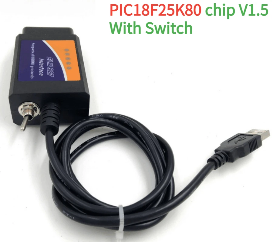 USB Elm327 OBDIICAT V04hu V1.5 Scan Interface Pic18f25k80 ddmysmile OBDII Auto Code Reader Obd2 Car Diagnostic Tool ELM 327 Interface Smile