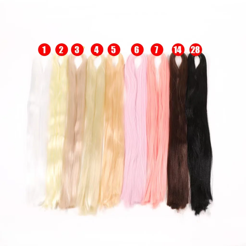 BJD SD Doll 80CM Hair Row Milk Silk Anti-Mohair Wig Fake Hand Hook Transplant Material Doll Wigs smile