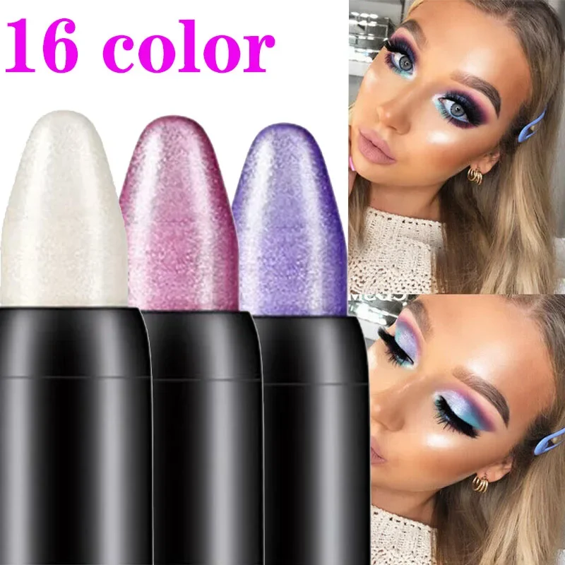 d lasting pen silkworm Pearlescent eyeshadow waterproof and not blooming Shiny pearlescent gel color eye shadow