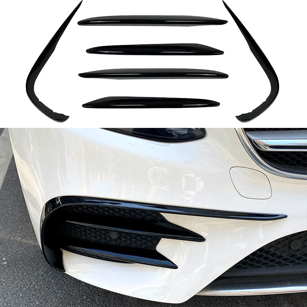 Front Bumper Lip Splitter Spoiler Fog Light Trim For Mercedes For Benz E-Class W213 S213 Pre-Facelift 2016-2020 For AMG E43