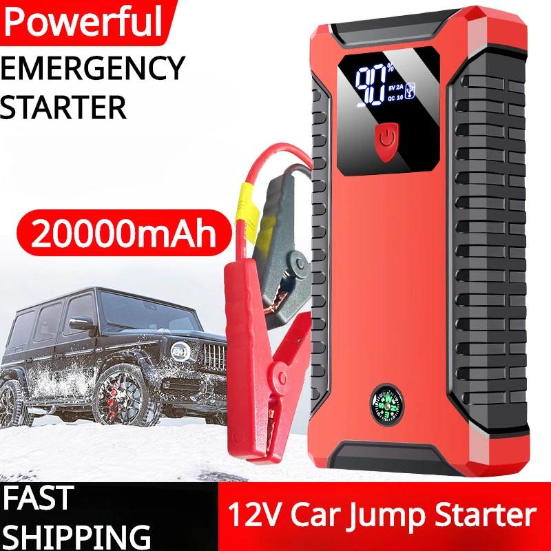 Battery Jump Starter 12v Car Korean Type 20000mAh Professional Auto Battery Charger Powerful Emergency Light LED Starting Device