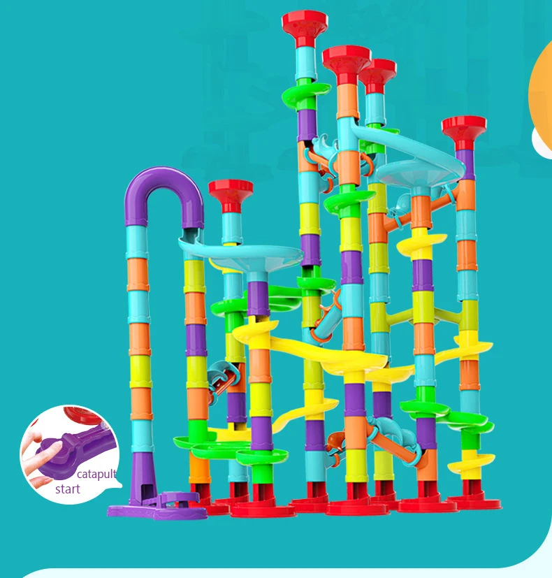 Marbles new Run Catapult Track Building Blocks Slide Beads Educational Toys Children 2025 Gift Race Balls Toy Marble Track Race Set
