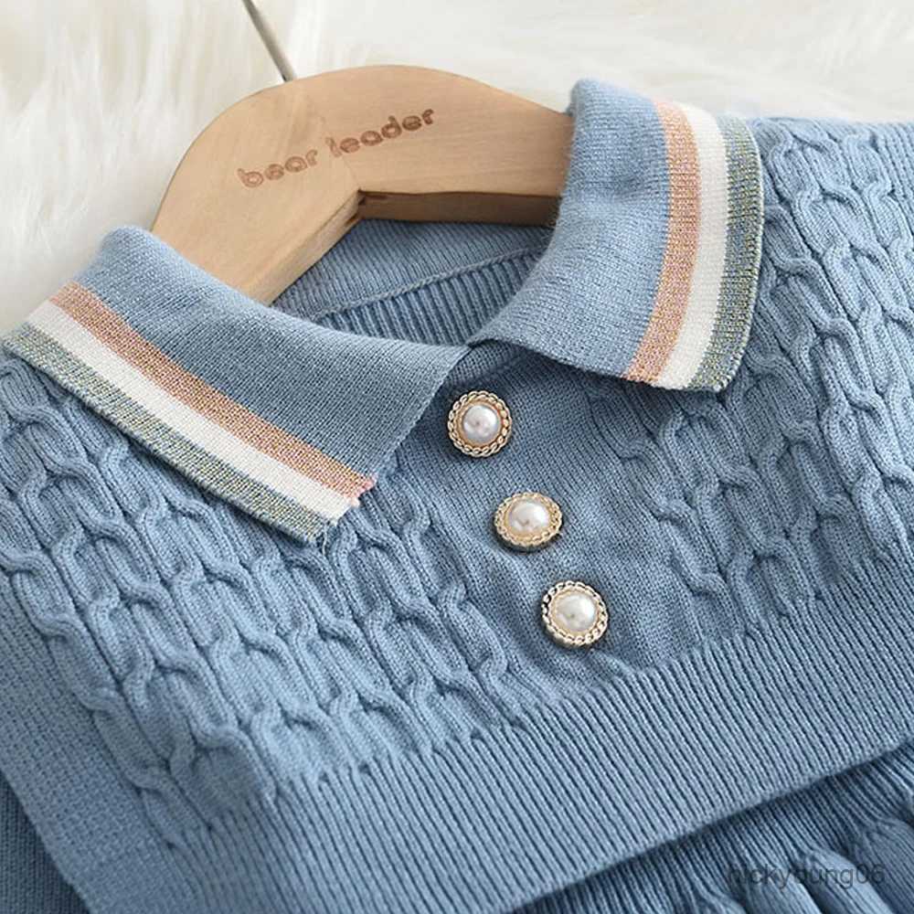 Clothing Sets Melario Autumn Winter Girls Sweater Long Sleeve Dress 2023 Christmas Party Girl Baby Retro Knitted Wool Dress Casual Vestidos