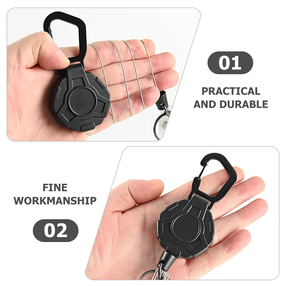 Retractable Keychain Flexible Outdoor Multifunctional Drawstring Buckle Keys Storage Abs Multitool