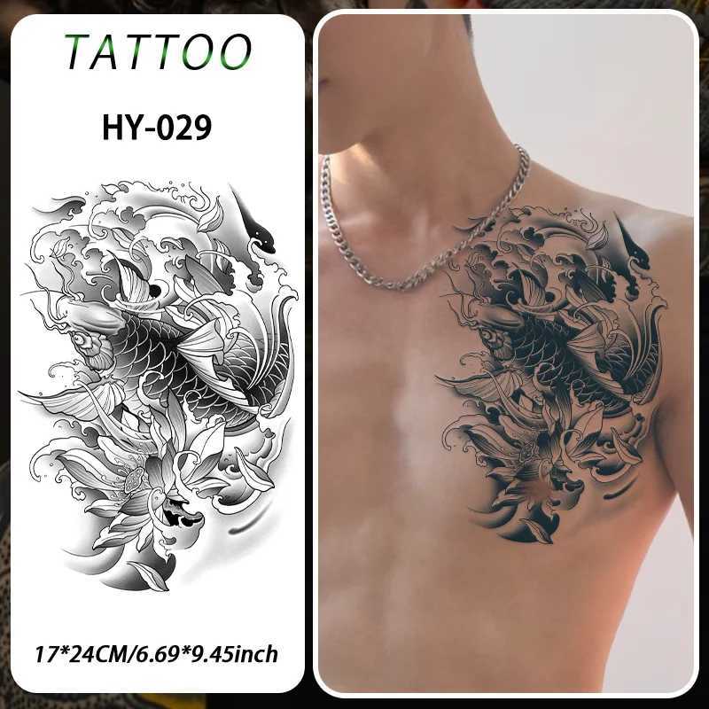 Koi Fish Waterproof Temporary Tattoo Sticker Used for Arms and Shoulders Lasts 1-2 Weeks Semi Permanent Fake Tattoo W241109