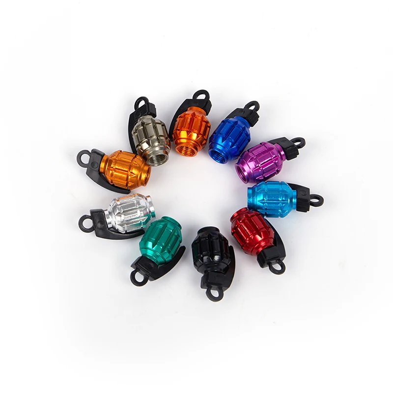 1pc Grenade Tire Valve Caps for Car Motorcycle Bike Aluminum Valve Stem Caps for American Valves Car-styling Parts Accessories