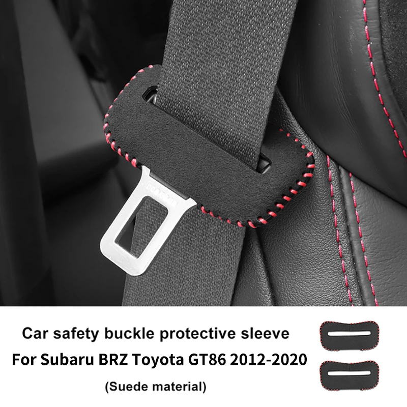 Safety Buckle Car Belt Clips For Subaru BRZ Toyota GT86 2012-2020 Accessories Suede Leather Clip Protector Buckle Covers smile