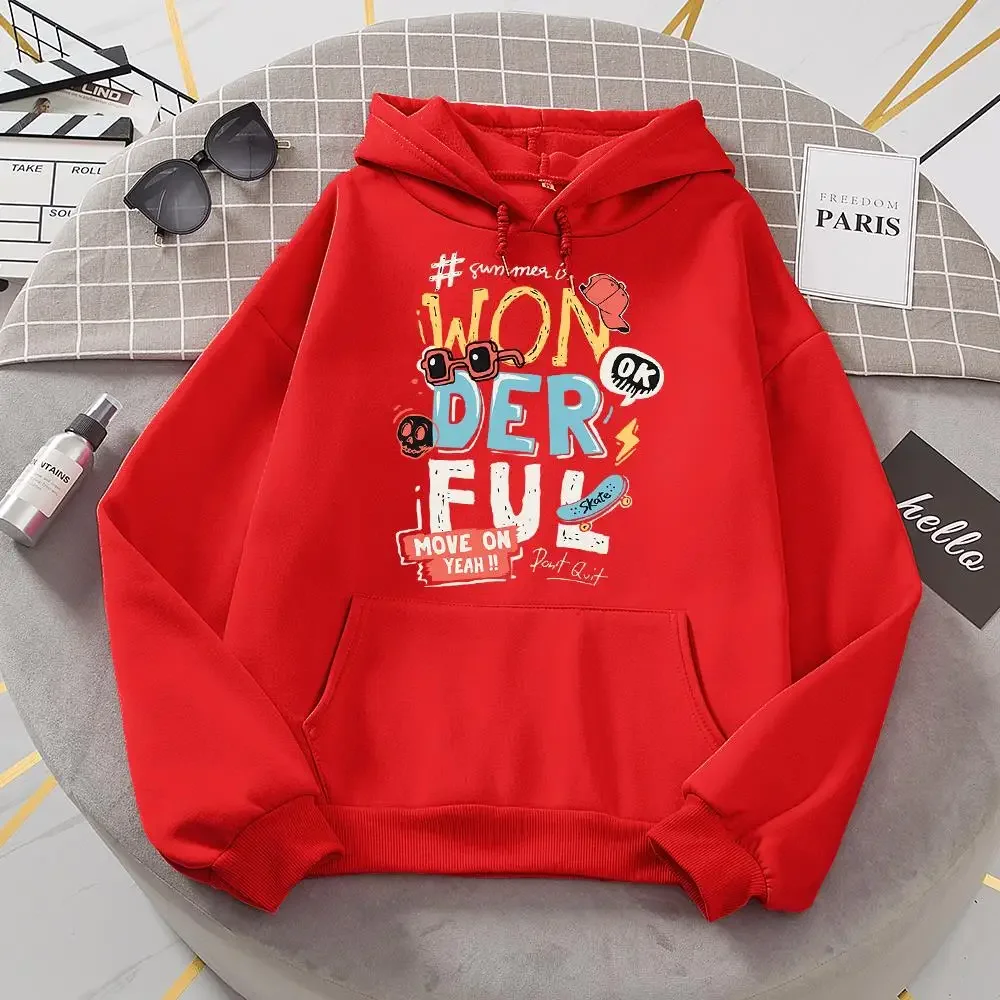 Summer Is Wonderful Move On Yeah Hoodie Woman Casual S-Xxl Warm Hoody Autumn Quality Sweatshirt Loose Casual Warm Pullover Tops