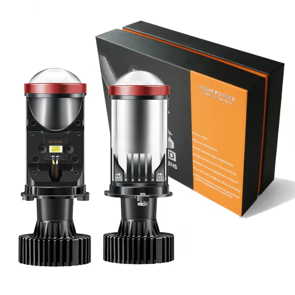 60000LM Y8 H4 LED Headlights with Projector Lens Turbo Fan Auto H4 LED Lights Super Bright 9003 HB2 H4 Hi-Lo Car LED Headlight