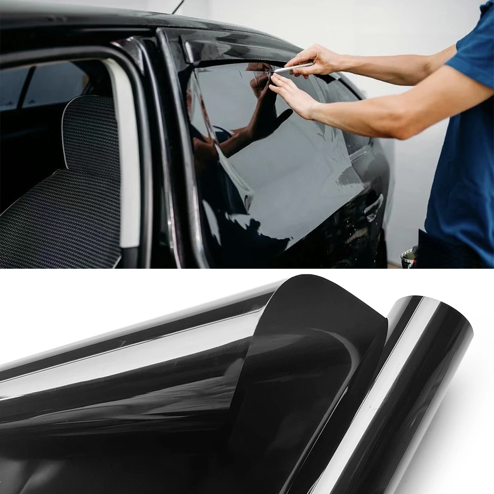 Window Tint Film for Cars Window Privacy Film Heat UV Block Scratch Resistant Blackout Auto Car Windshield Sun Shade Film