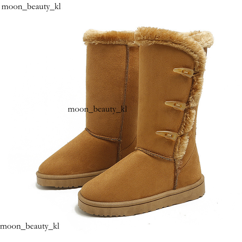 designer boot Cross border winter velvet fashion snow boots for women's warm and non slip cotton shoes with cow horn buckle for foreign trade 78f