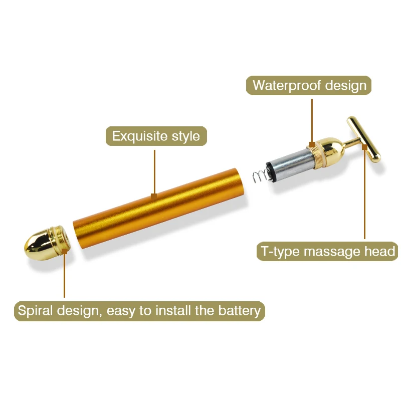 Energy Gold 2025 T Beauty Stick Facial Roller Pulse Firming Massager new Anti Aging Face Wrinkle Treatment Slimming Wrinkle Stick