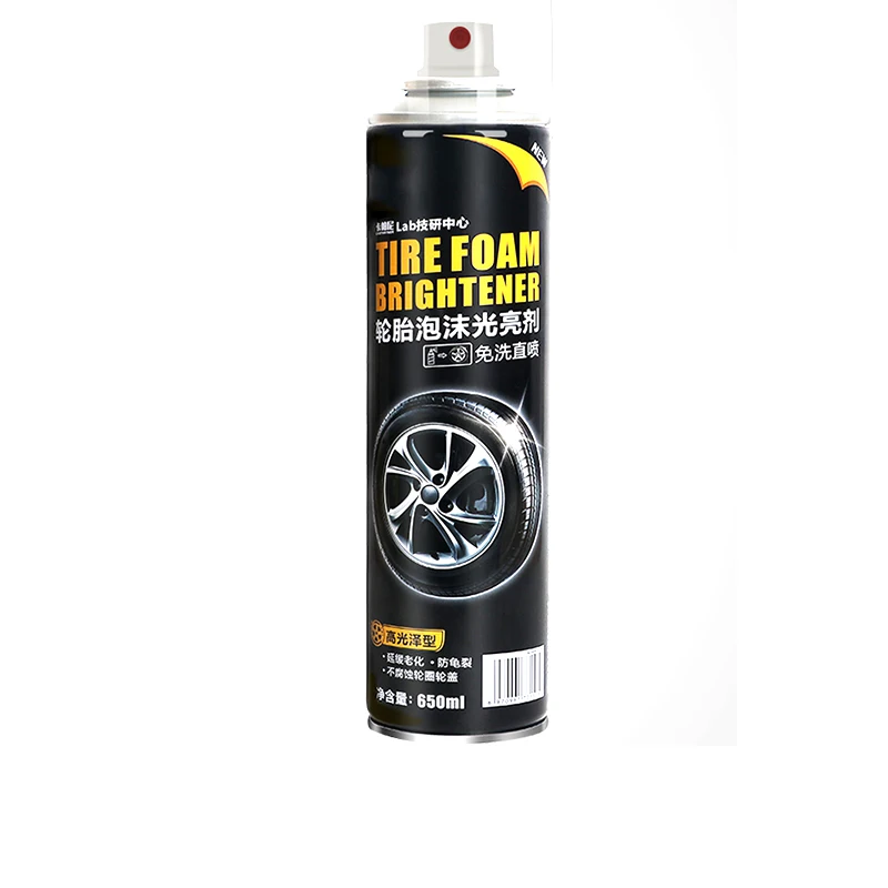 650ml Car Tire Shine Brightener Wheel Type Gloss Spray Tire Polish Sealing Wax Coating Cleaner Car Wash External Accessories