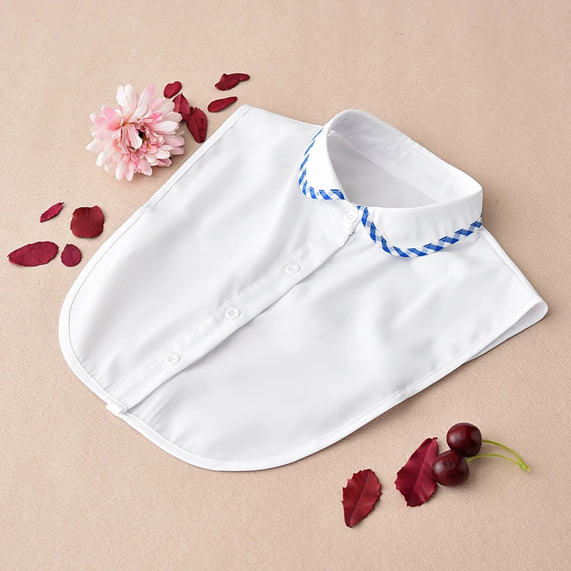 Stand Fake Women White Collar Tie False Collar Black Tutleneck Detachable Collar Lapel Blouse Top Women Half Shirt Faux Col smile