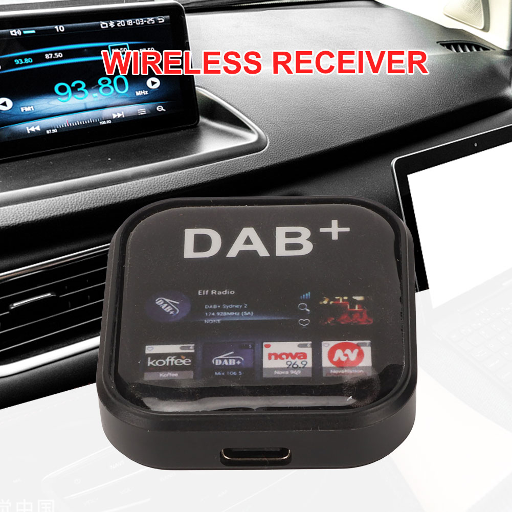 DAB + Radio Receiver in Car Antenna Radio DAB + Box USB Amplified Radio Receiver Dongle Type C Propulsé pour les unités de radio-voies Android