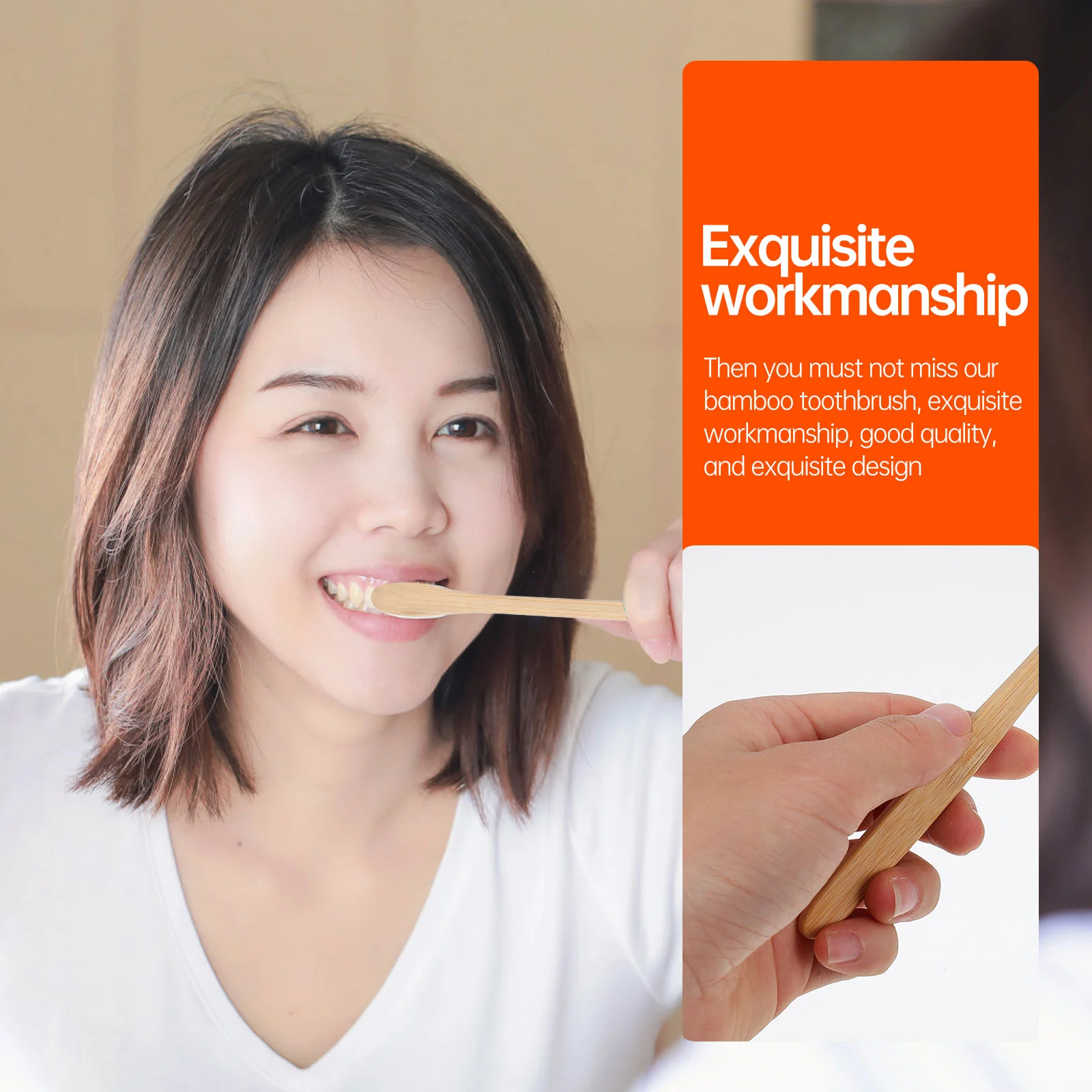 ddmysmile Pcs Head 20 Small Bamboo Eco-Friendly Toothbrushes Comfortable Women Dental Smile